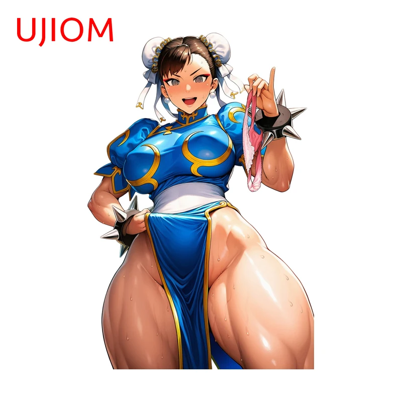 UJIOM Fighter Chunli Graphics Wall Sticker Creative Amusing Game Room Wall Decal Occlusion Scratch Vinyl Home Wallpapers Decor