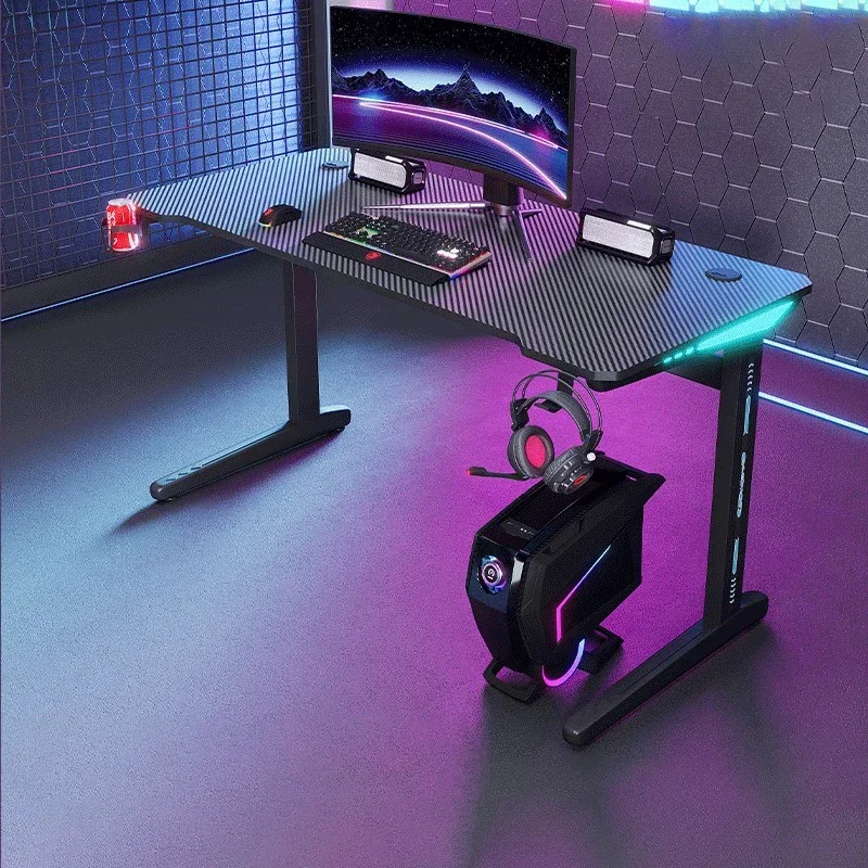 2022 Pc Style Game Desk With Touching Swift Rgb Light Gaming Table Racing Game Desk