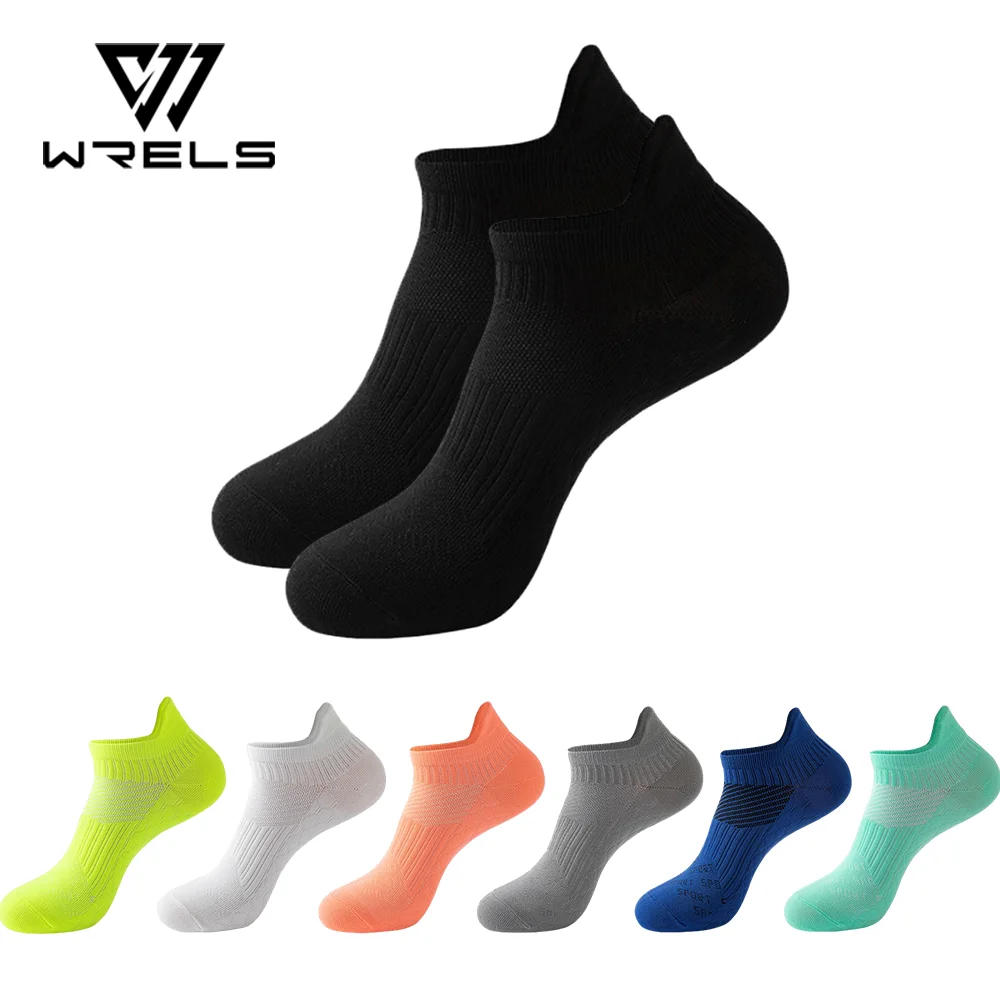 WRELS 1/2/3 Paar Rutschfeste Laufsocken Atmungsaktive Leichte Jogging- und Radsportsocken Herren Damen Fitness-Trainingssocken