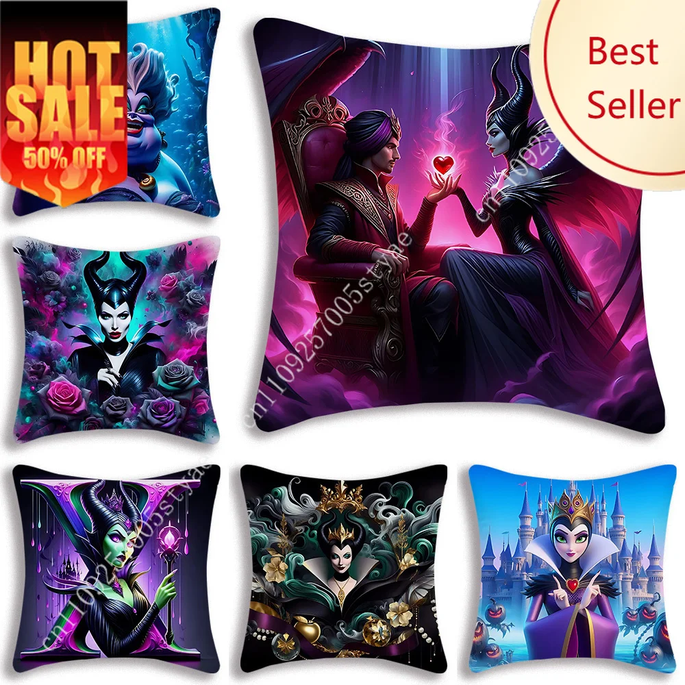 

Villains Queen Disney Pillowcase Cartoon Pillow Case Sofa Bed Decoration Child Holiday Party Boy Girl Gifts Custom Pillow Cover