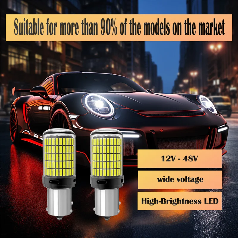 2 PCS Car Motorcycle Car signal light P21W T20 steering brake light 12V LED bulb image 2
