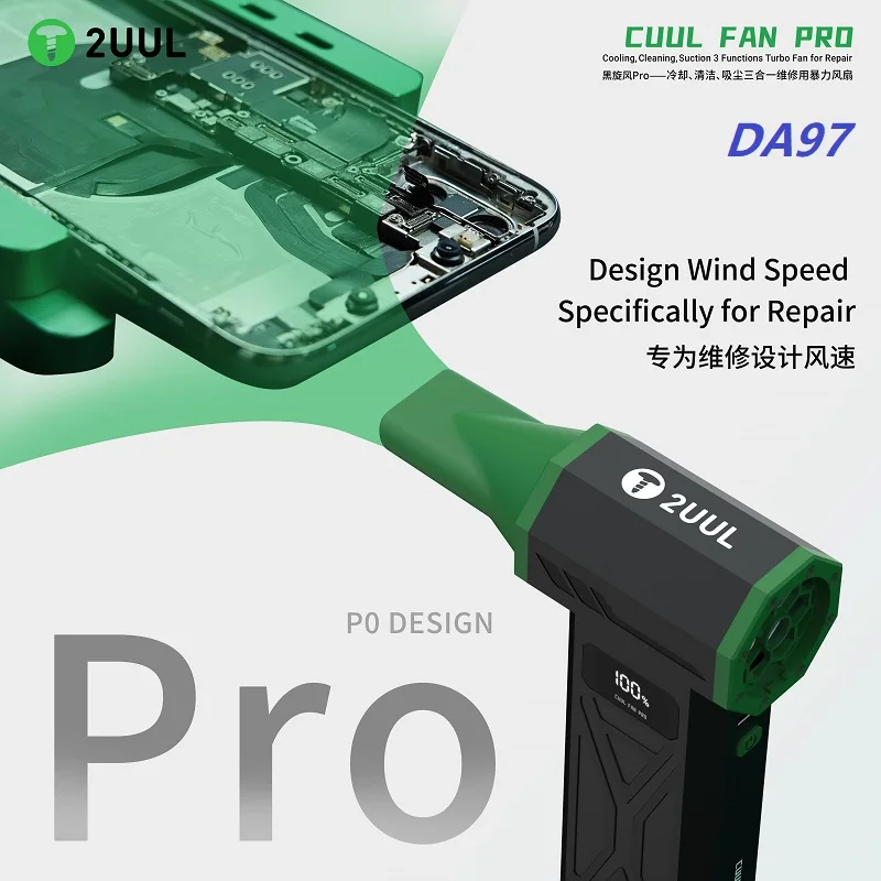 2uul DA970 DA97 Cuul 130000RPM Electric Turbo Fan Power Handheld High Speed Dust Cleaner Cooling Drying Air Blower Phone Repair
