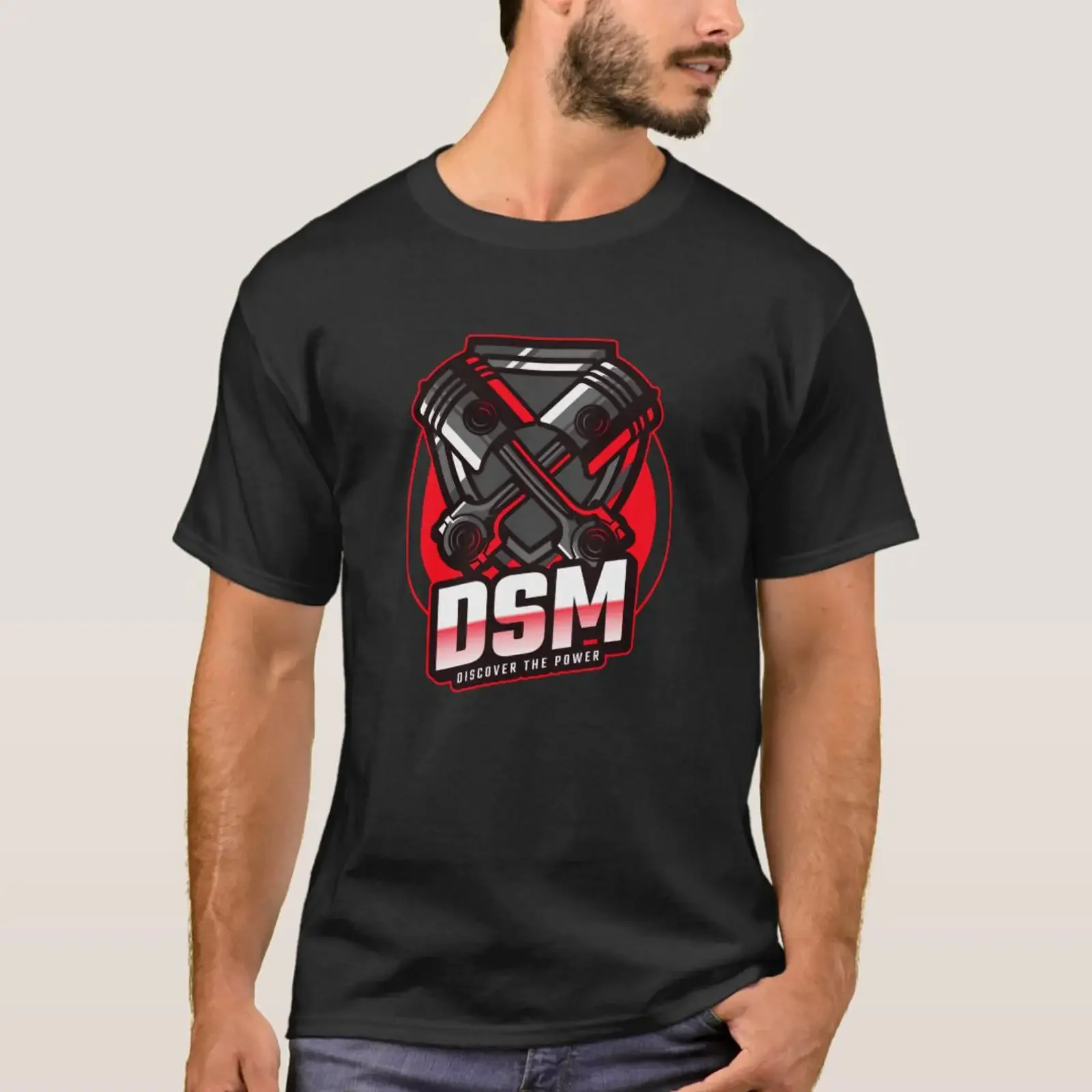 DSM Discover the power T Shirt vintage Washed Unisex Top For Everyday Wear Breathable homme Comfortable streetwear Casual