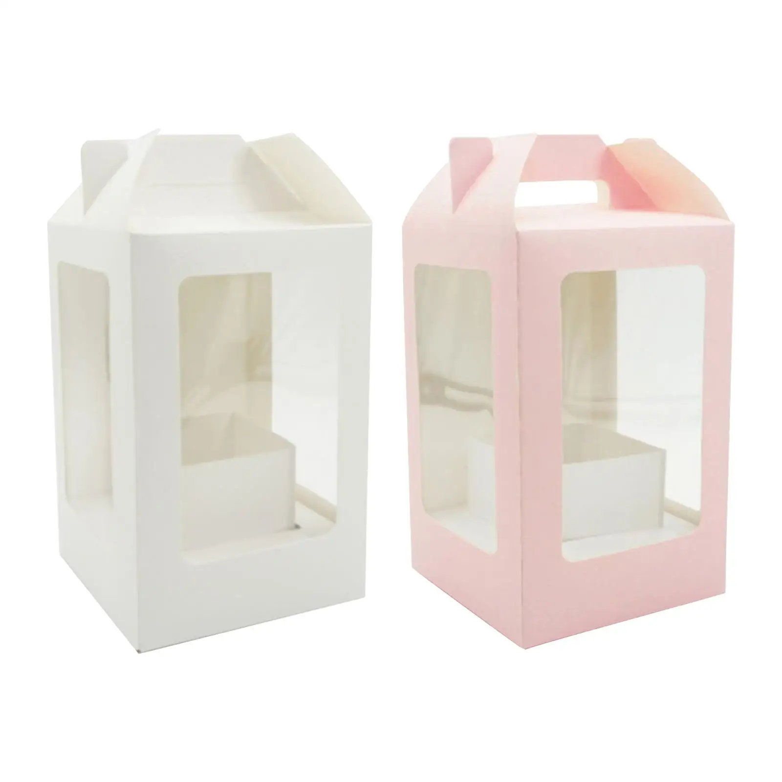 Flower Gift Paper Packaging Boxes Wedding Clear Window Party Flower Bags