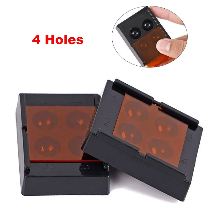 5pcs/10pcs Dental Veneer Storage Box 4 Holes Shading Light Case Dentistry Lab Tooth Denture Retainer Molar Box Protector