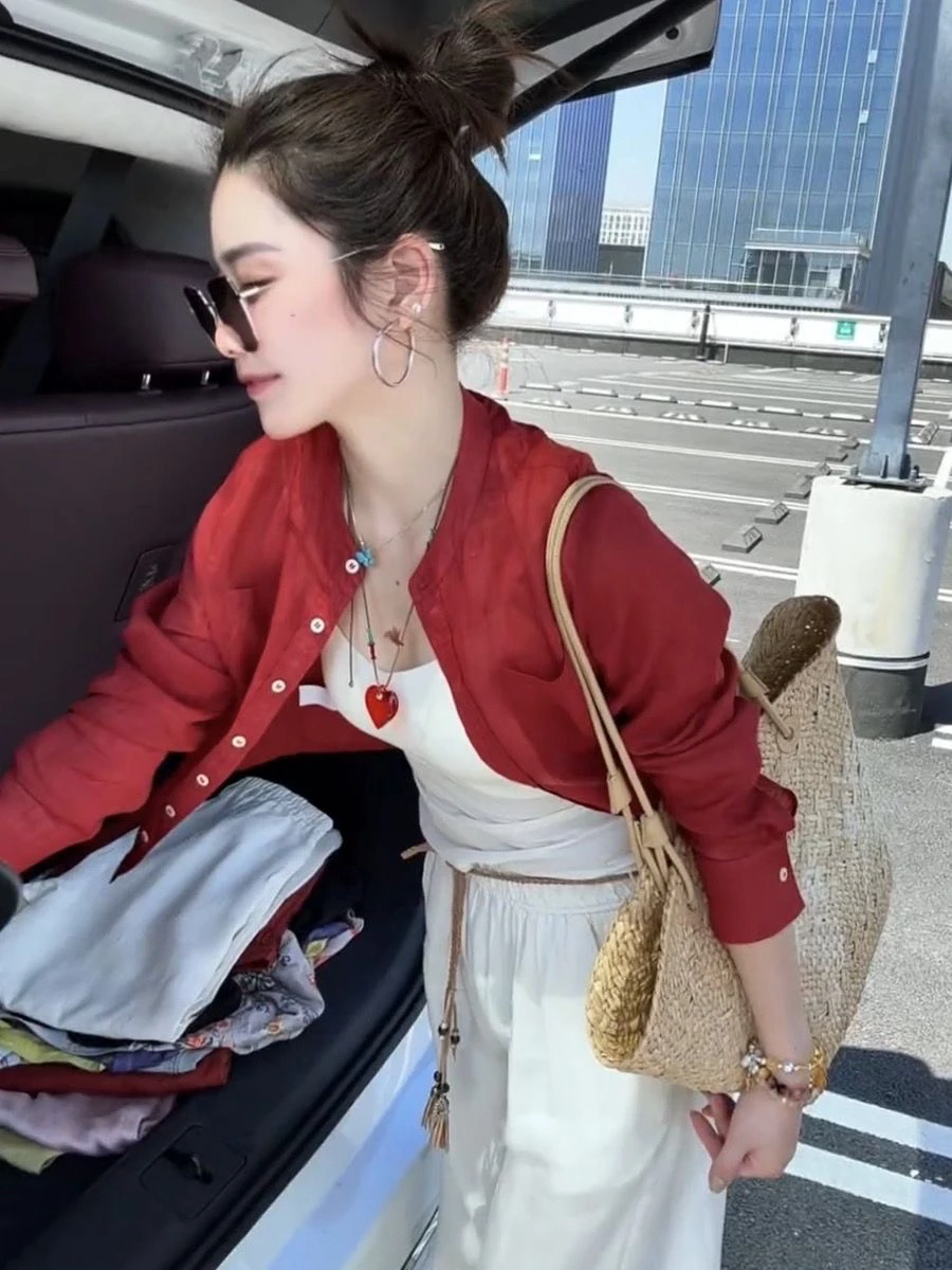 

Faionable Casual Long Sve irt, женская летняя корейская одежда Sle Ele, универсальная солнцезащитная одежда Agel...