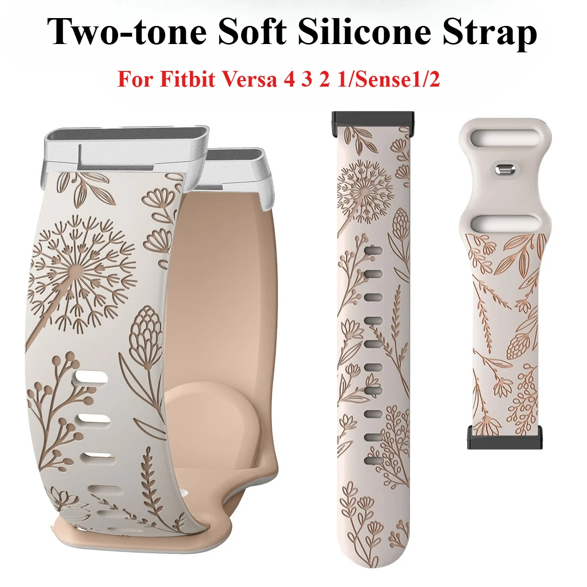 Two-tone Soft Silicone Strap For Fitbit Versa 4 3 Silicone Replacement Women Watch Band  For Fitbit Versa1/2 WatchBand Accessory