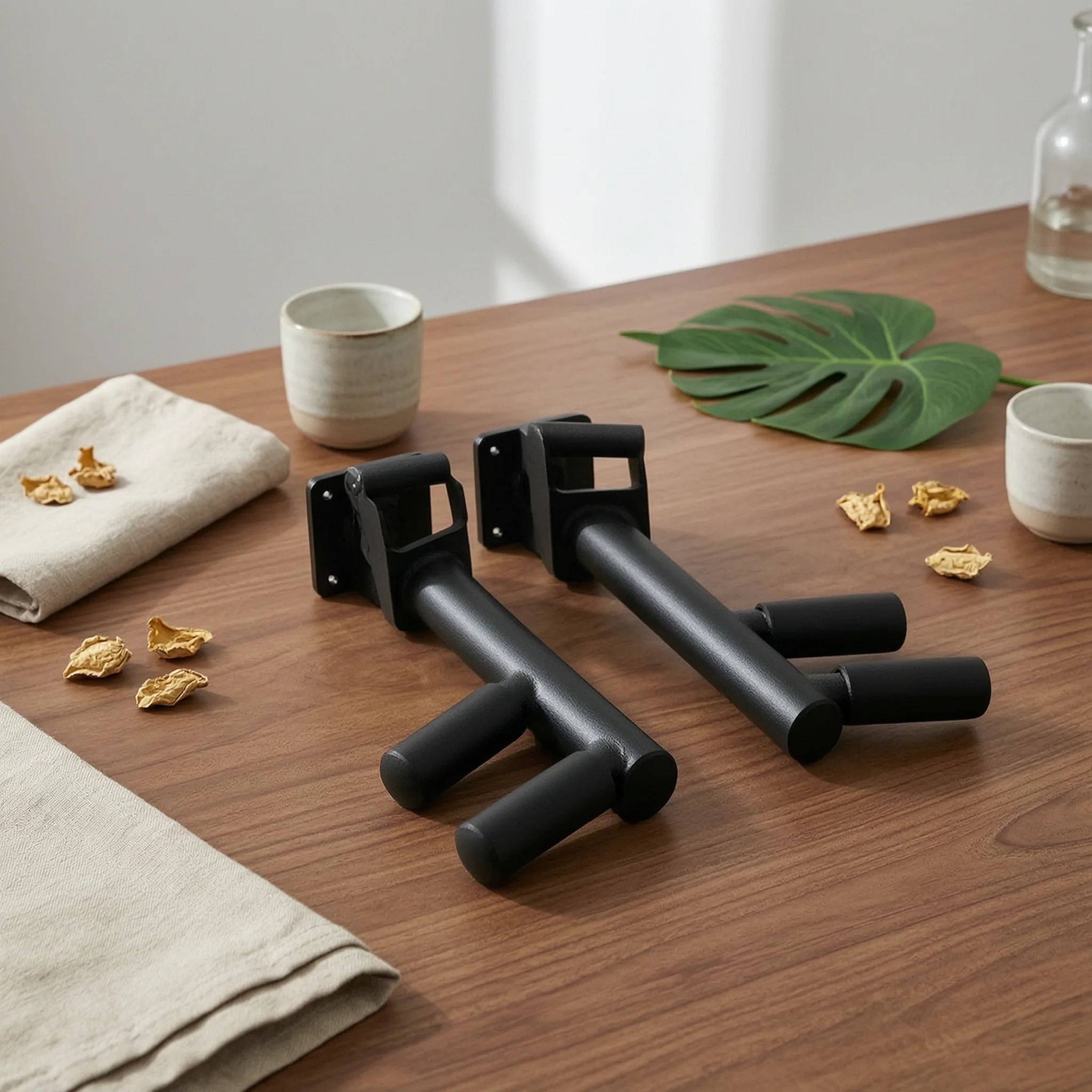 Easy to Install Strength Training Equipment Detachable Dip Bar Handles Rack Dip Bar Handles Square Mounting Bracket Non-Slip