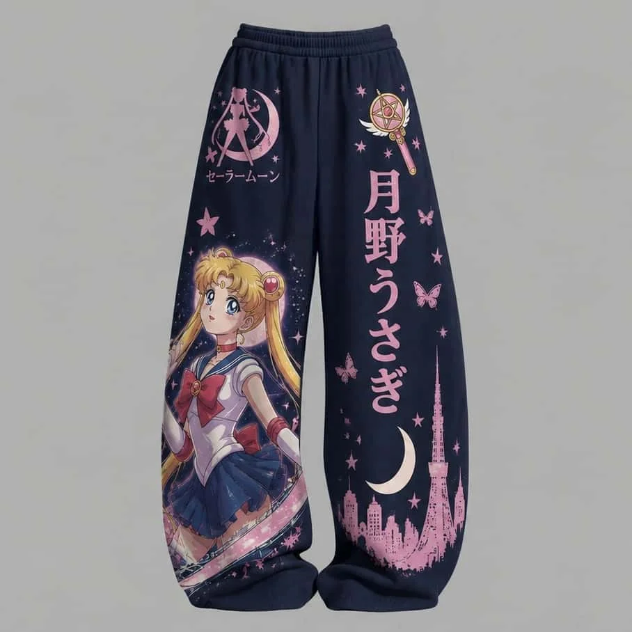 2026 New Beautiful Girl Warrior Full Staff Printed Fashionable Street Y2K Women's Casual Sports Loose Pants
