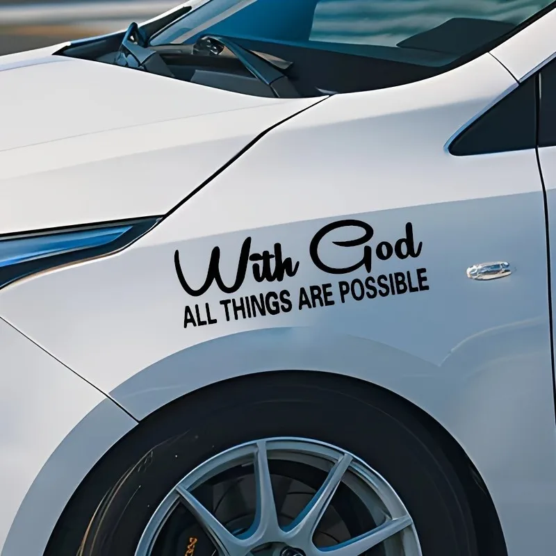 Car Body With God All Things Are Possible Car Sticker Car Body Window Auto Decoration Car Styling Stickers And Decals