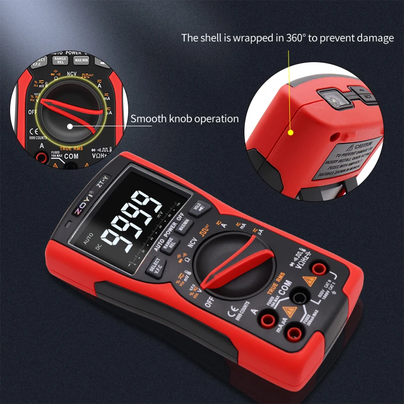 

ZOYI ZT-Y Y1 Y2 Professional Digital Multimeter True-RMS Display Analog Tester Current Voltmeter Capacitor Temp VFC NCV Hz Meter