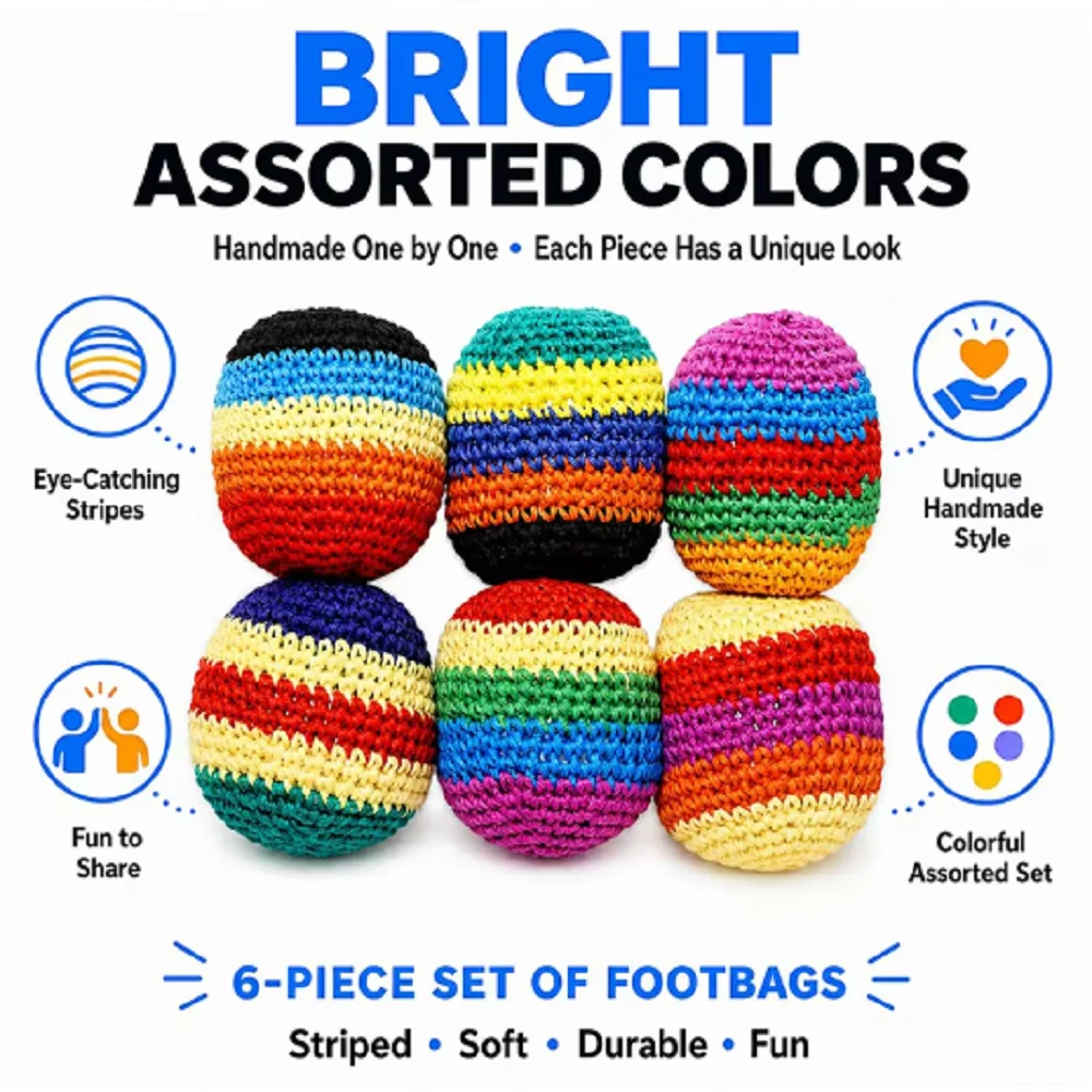 New Knitted Hacky Bags Set, Footbag Sack，ssuitable for Group Activities, with Strong Durability.