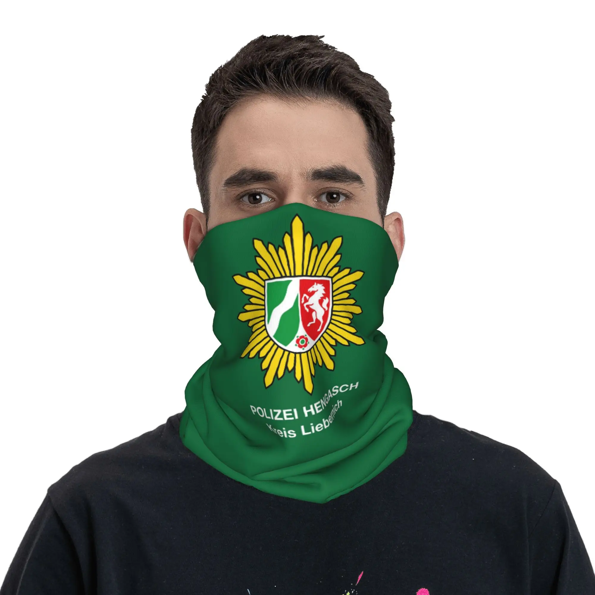 POLIZEI HENGASCH باندانا غطاء الرقبة المطبوعة الوجه وشاح متعدد الوظائف الدراجات وشاح ركوب للرجال النساء الكبار كل موسم