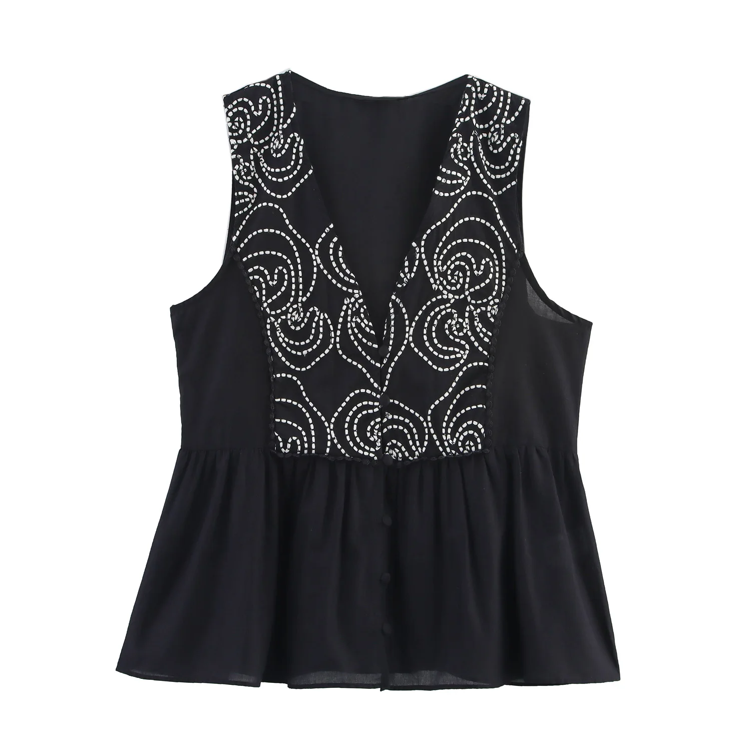 Sommer-Damenhemden und Blusen mit V-Ausschnitt, Y2k, sexy Boho-Damenbekleidung, Oberteile mit Knöpfen für Damen, 3666075