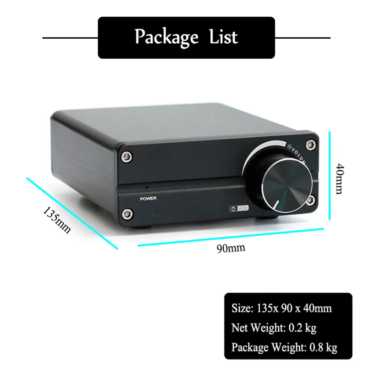 100W D100 TPA3116 Digital Power Amplifier Single Sound Channel Class D Desktop Subwoofer for Home Audio Stereo System