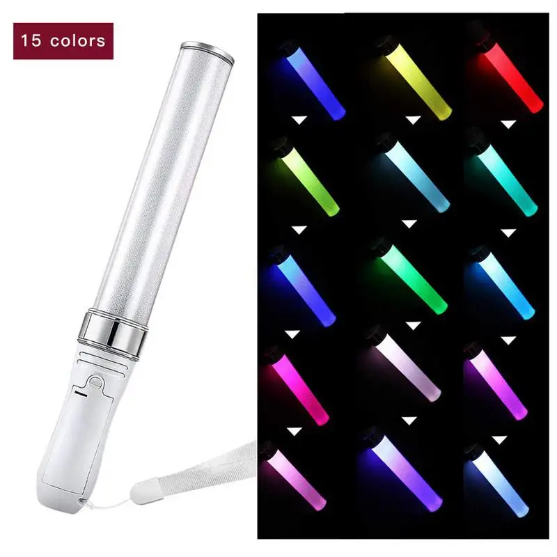 15 Color Auto Color Change LED Light Stick Multi-color Sticks Color Changing Foam Strobe for Party Festivals Vocal concert