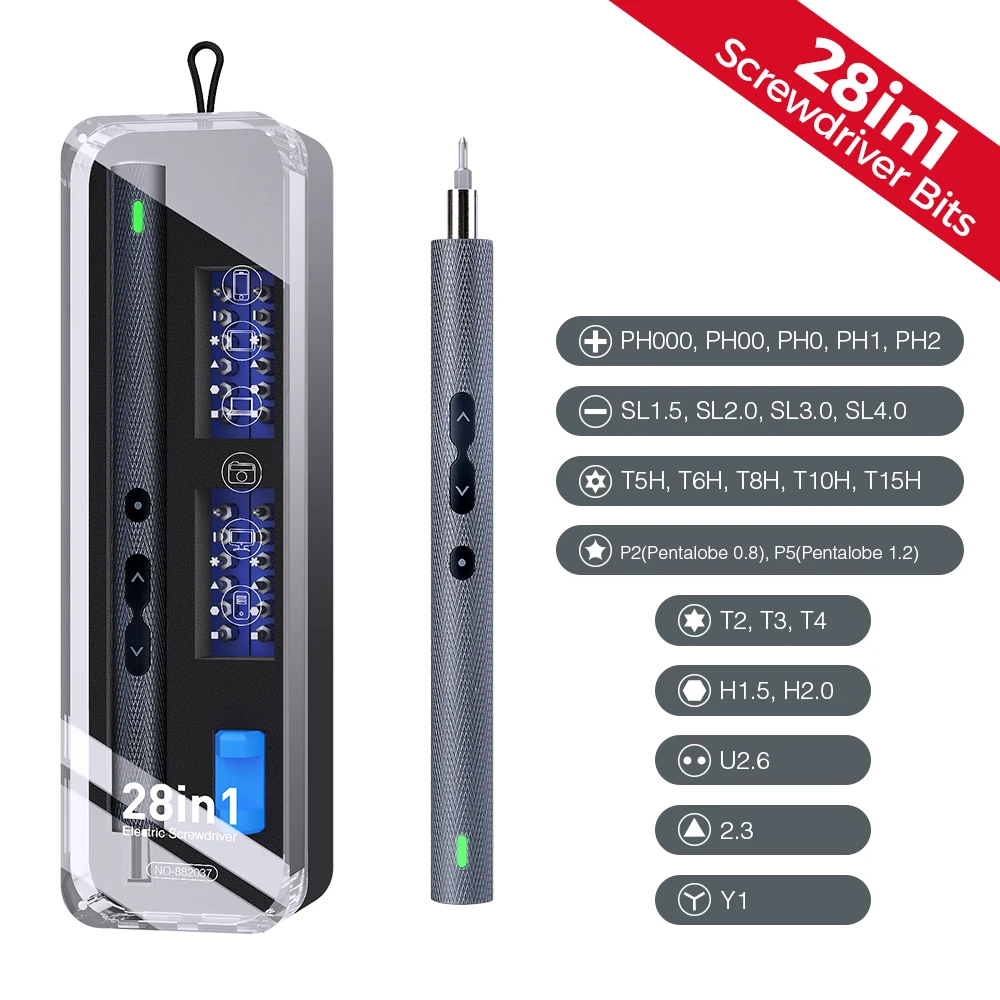 Kit de Tournevis Éélectrique 28 en 1, Mini Tournevis de Précision