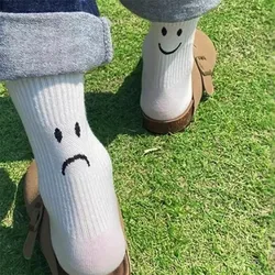 Nueva marca de tendencia detrás de la cara de llanto calcetines creativos divertidos deportes Color puro parejas calcetines marea calcetines de algodón hombres mujeres