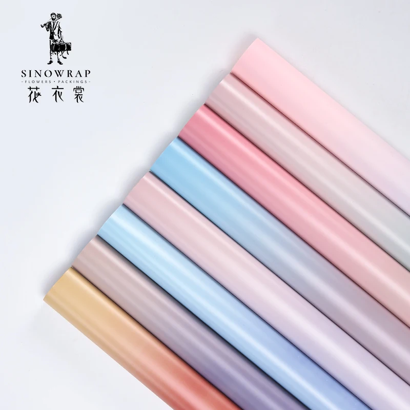 

Sinowrap 20 Sheets Colored Flower Wrapping Paper Waterproof Floral Wrapping Paper New Arrival Packing Papel for Florist Hot Sale