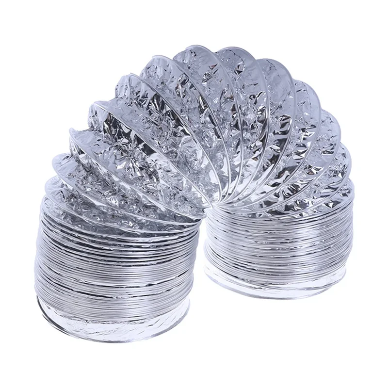 ABBN-New 4 Inch 100Mm Ventilation Pipe PVC Aluminum Tube Air Ventilation Pipe Hose Flexible Exhaust Duct 1.5M Air System Vent