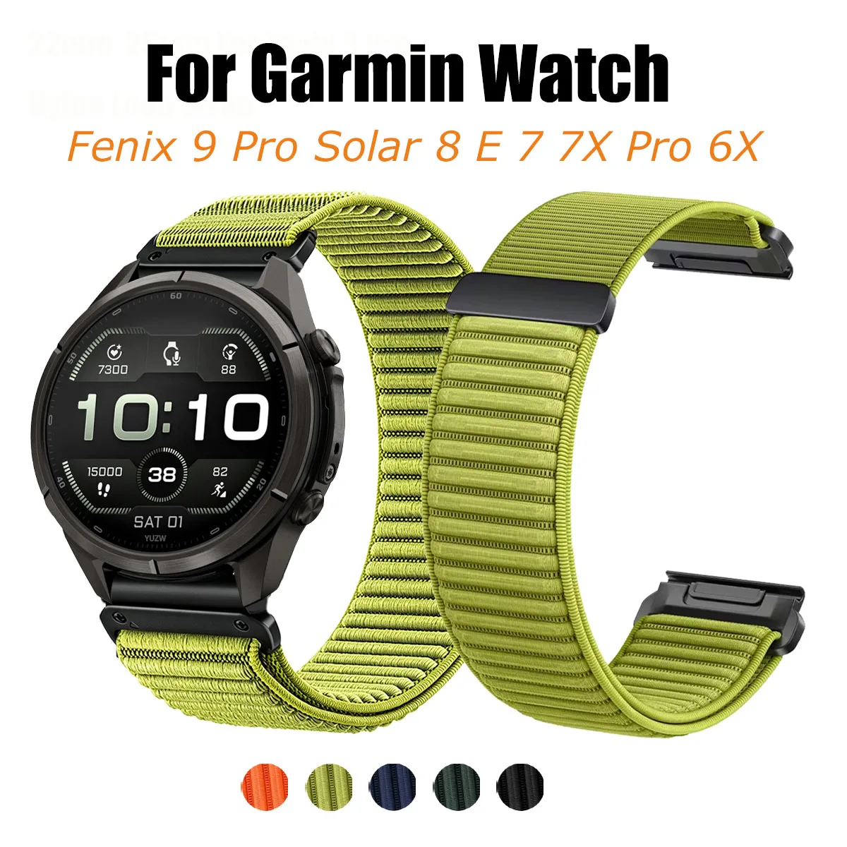 QuickFit 22/26mm Fenix 8 Watch Band For Garmin Fenix 9 Pro Solar 47mm 51mm 8 7X/Epix/Enduro 3/Tactix 8 Nylon Loop Strap Bracelet