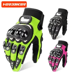 New Motorcycle Glove Breathable Bicycle Motorcycle Full Finger Guantes Motocross Motorbike Breath Mesh Touch Screen Racing Glove