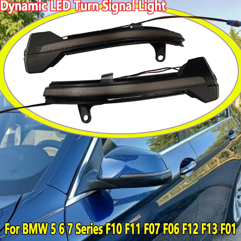 Side Rear Mirror Indicator LED Flashing Lamp For BMW 5 6 7 Series F10 F11 F07 F06 F12 F13 F01 Dynamic Blinker Turn Signal Light