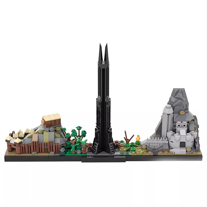 Bricklink Magic Castles Movie King of Ring Dark Tower City Skyline Architecture Sets Street View House Building Blocks Toys Gift