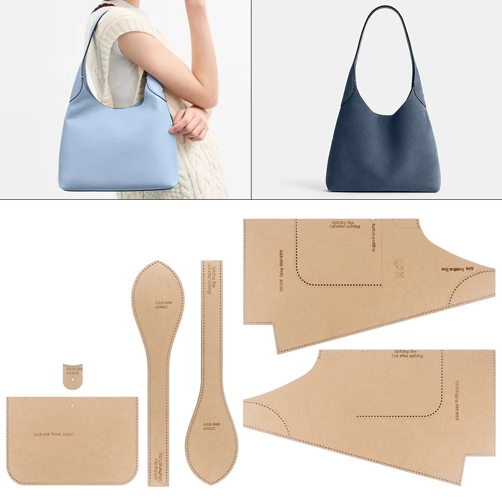 1set DIY Sewing Kraft Paper Templates, Design Pattern Drawing Mold for Handmade Tote Bags/Large Capacity Shoulder Bags