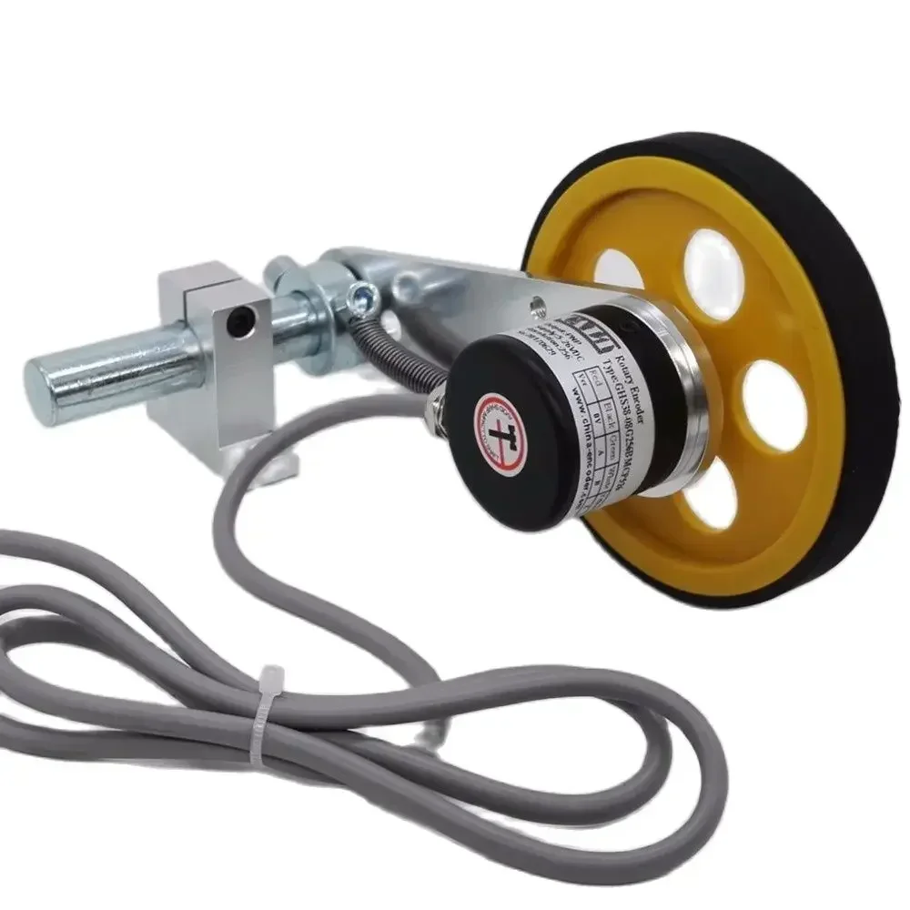 Roller Wheel Length Position Meter Measuring Pulse Rotary Encoder High Resolution Spring Bracket Lift Rail Fabric Leather