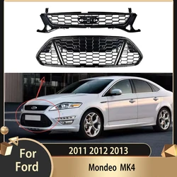 For Ford Mondeo 2011 2012 2013 MK4 Front Kidney Grill body kit Lower Mesh Grill Grille Cover Trim Racing Grills Auto Accessories