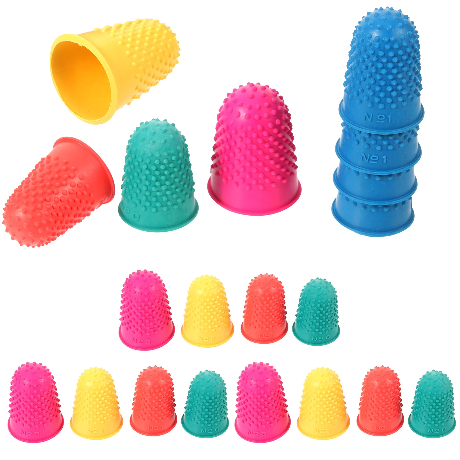 20 Pcs Compact Finger Cover Non-slip Reusable Multi-function Protector Rubber Home Accessories