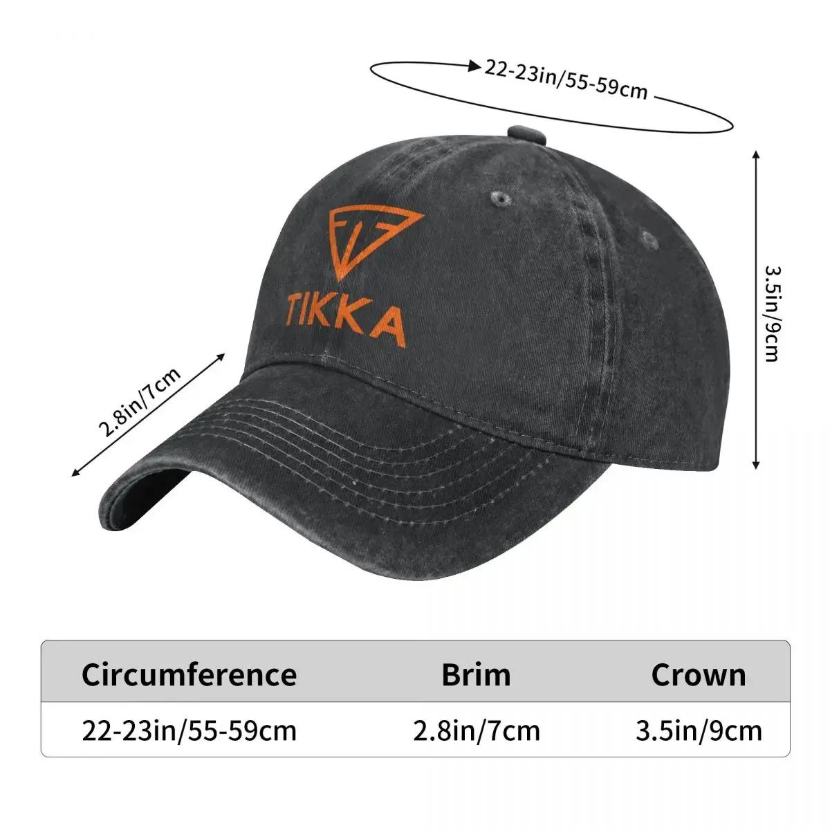 2024 Tikka Funny Baseball Cap cotton Hats Adjustable Hat Fashion Casual Cap Truck driver Hat