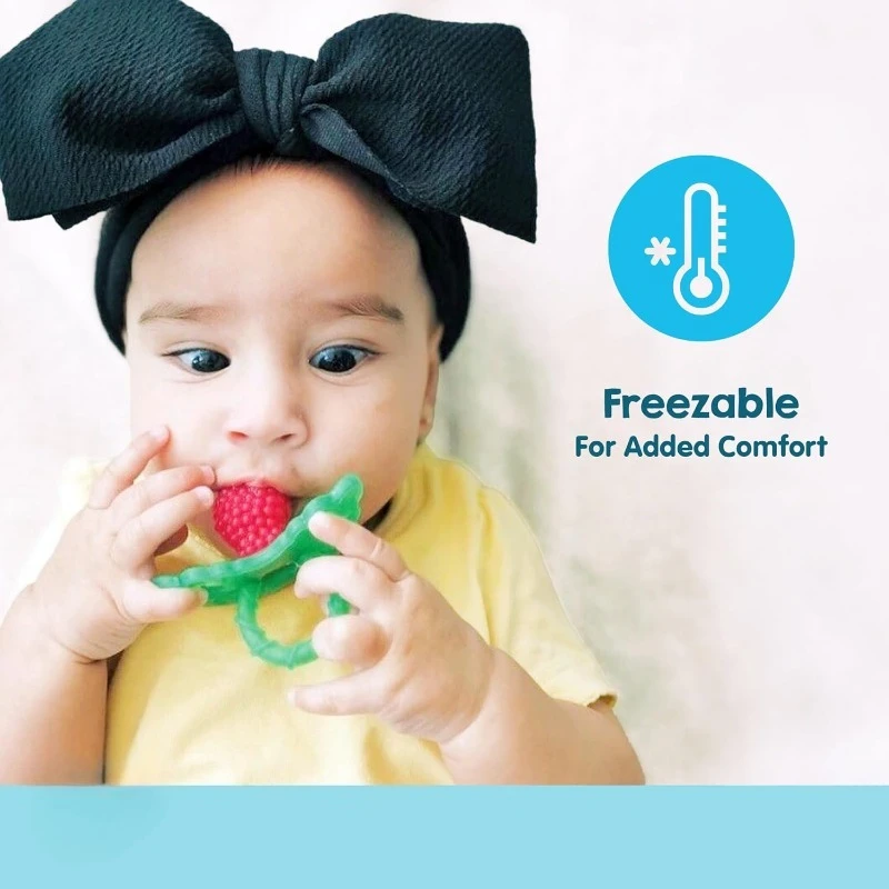Food-Grade Silicone Teether-Freezable Pacifier with Berry Texture for Infant Teething & Sensory Play. accessories.chupetero bebé