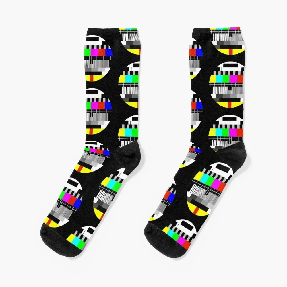 

TV test card test pattern Socks hip hop snow summer cute Men Socks Women's