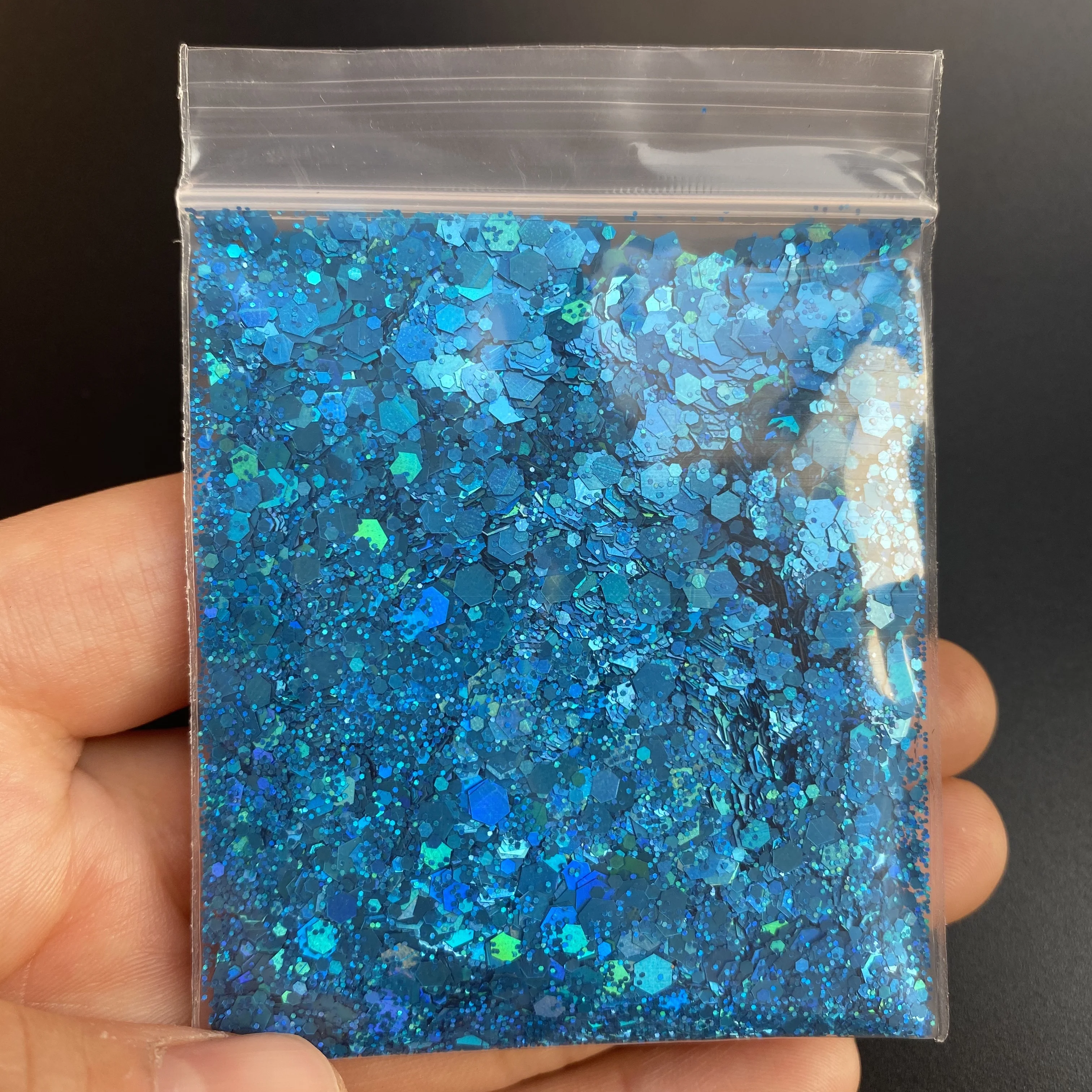 10G Rits Zak Holografische Chunky Glitter Shiny Kleur Shift Gemengde Nail Art Pailletten Sparkle Hexagon Huisdier Poeder Vlokken