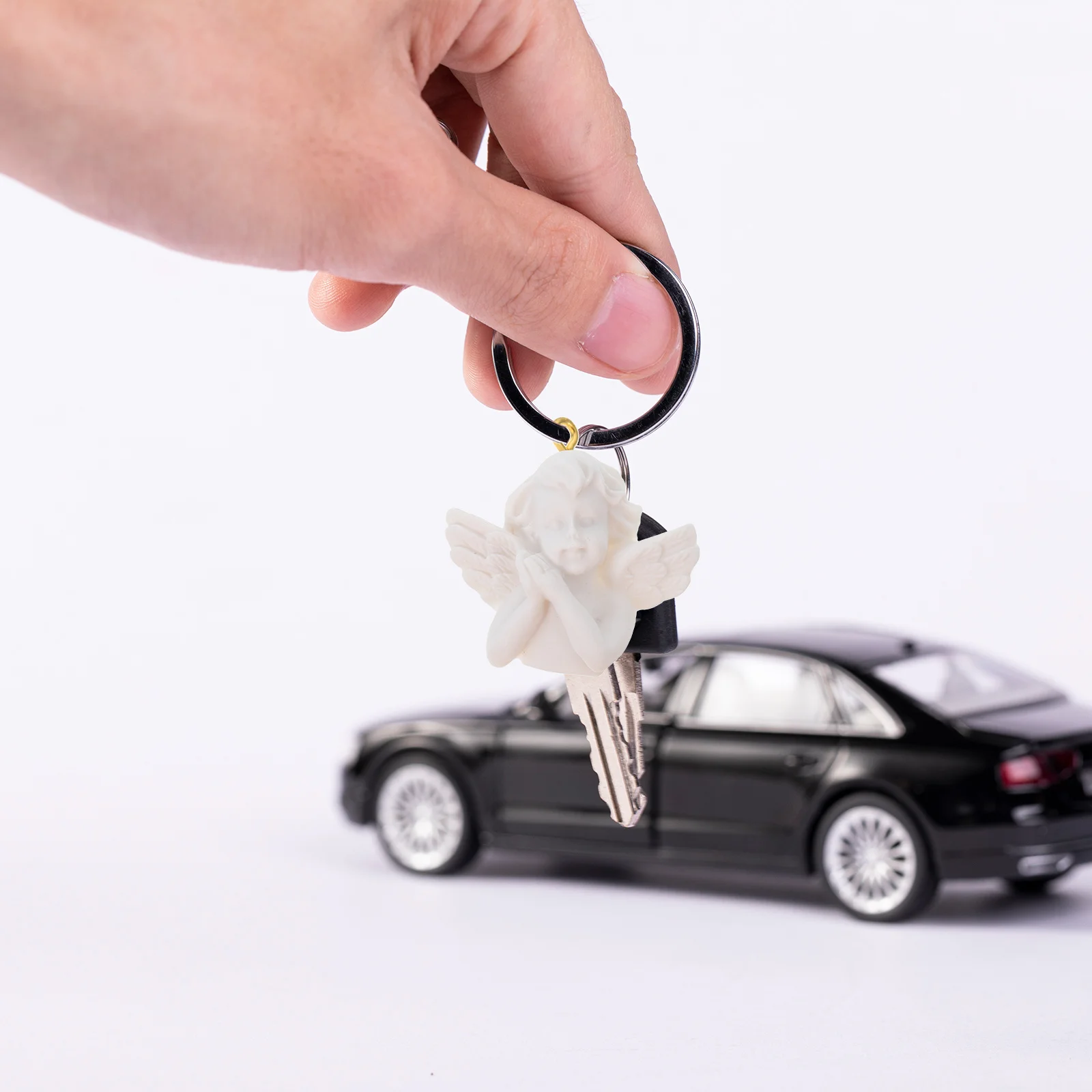 12 قطعة أجنحة الملاك المفاتيح الراتنج Charms المعلقات Diy بها بنفسك صنع المجوهرات الاكسسوارات الحرفية هدية زخرفة الزخرفية اليدوى