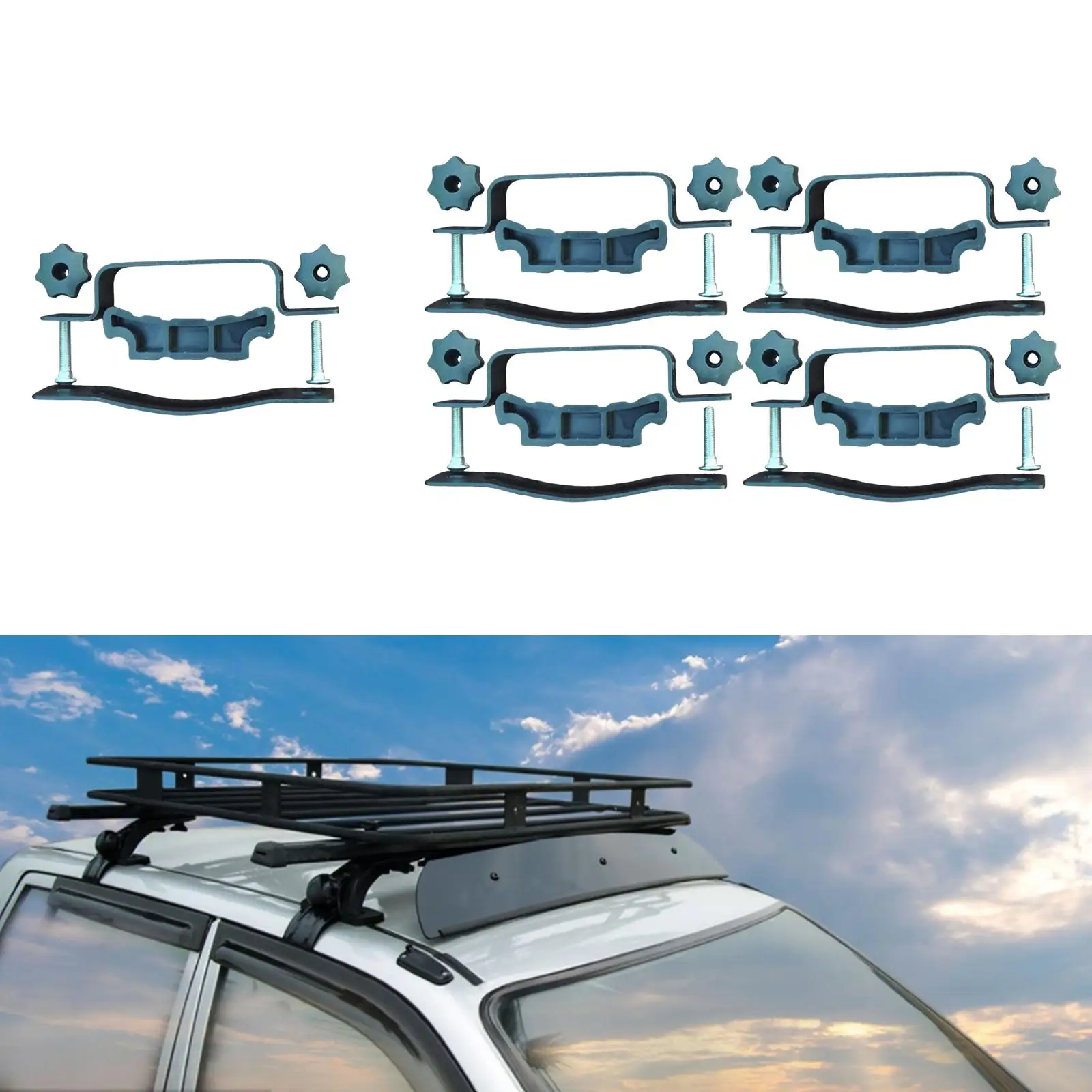 

Универсальный автомобильный багажник на крышу, зажим из легированной стали, кронштейн для багажника, безопасное крепление для багажника на крышу для автоматической направляющей