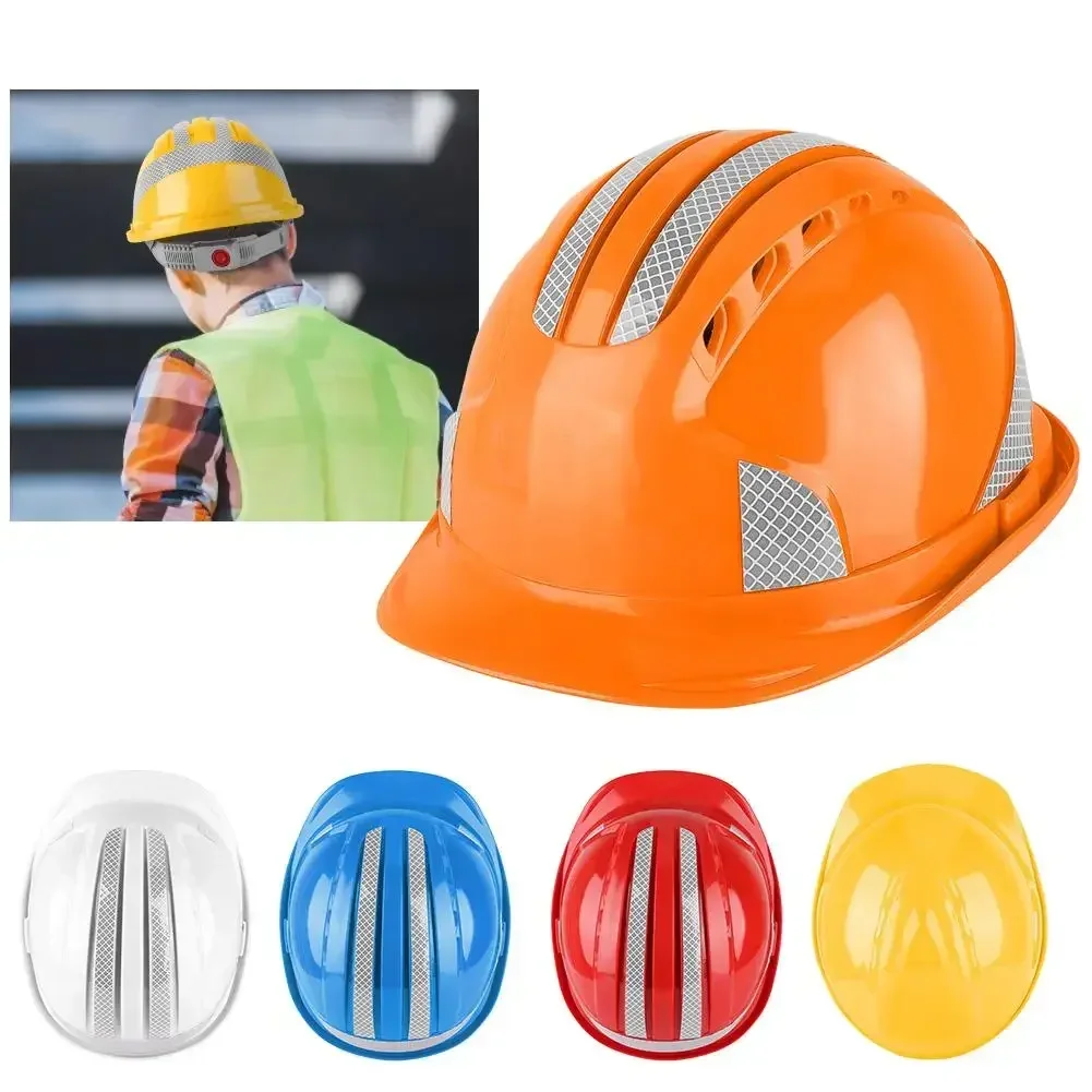 ANPWOO Worker Construction Site Protective Cap Ventilate ABS Hard Hat Reflective Stripe Safety Helmet