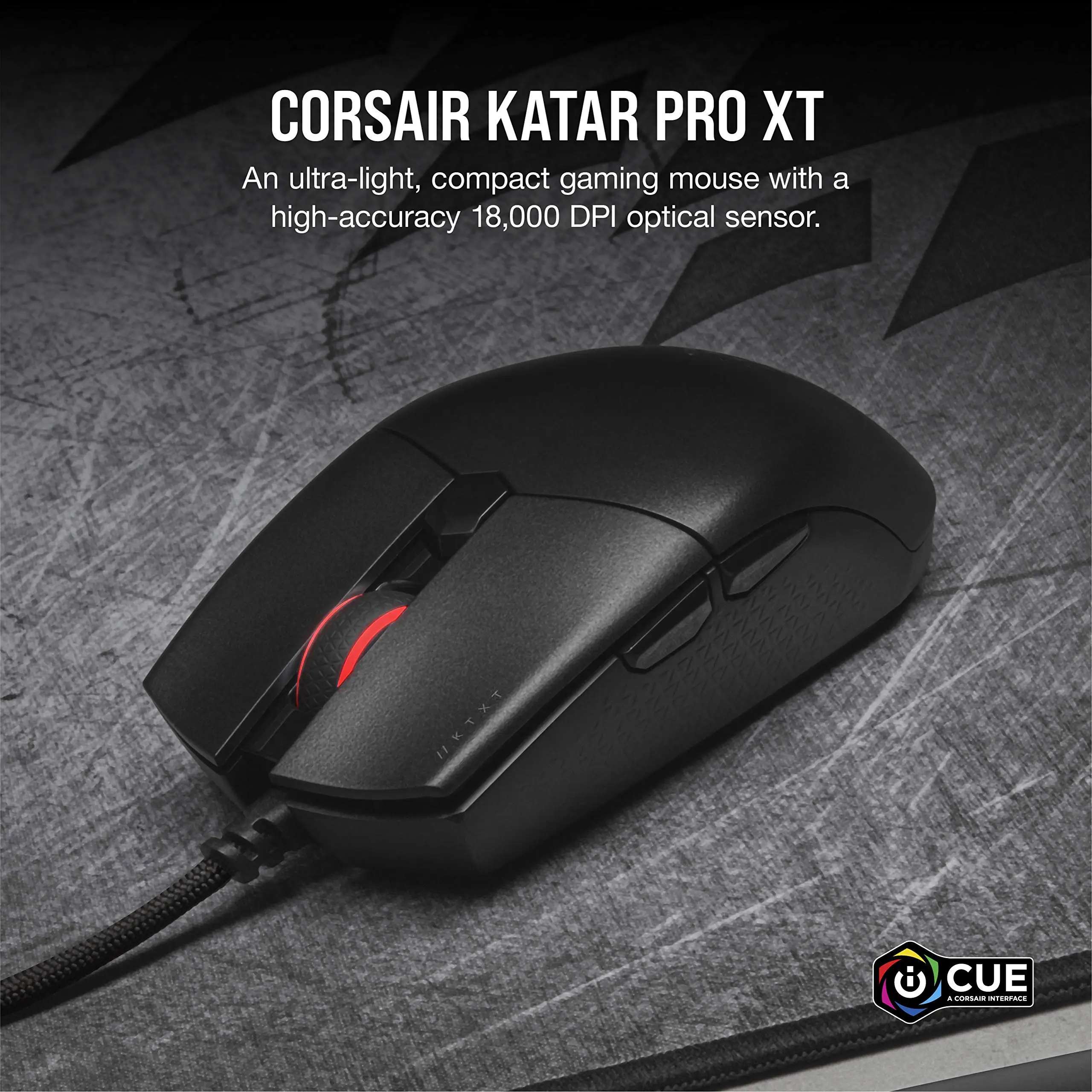 Corsair Katar Pro Wired ultra light mouse 18000DPI PixArt Optical Sensor RGB Scroll Wheel Lighting- 6  Programmable Buttons