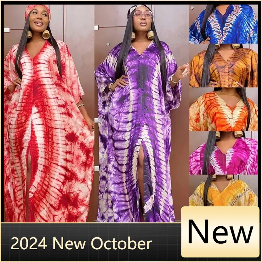 

African Dresses for Women Hijab Kaftan Print Loose Boubou Robe Africa Clothes Ankara Dashiki Dubai Abaya Scarf Gown Caftan Dress