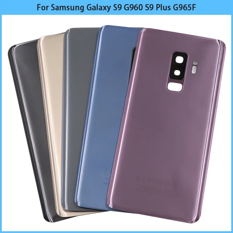 New for Samsung Galaxy S9 g960/S9 Plus g965 SM-G965F battery back cover rear door glass panel housing case camera lens replace