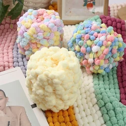 1PC Colorful Rainbow Ball Yarn Pom Pom Braided Yarn DIY Handmade Knitting Crochet Blanket Cushion Floor Mat Thread Sewing Line