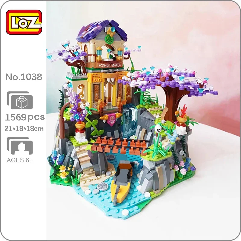 

LOZ 1038 World Architecture Tropical Forest Lost Temple House River Bridge Mini Blocks Bricks Building Toy For Children No Box