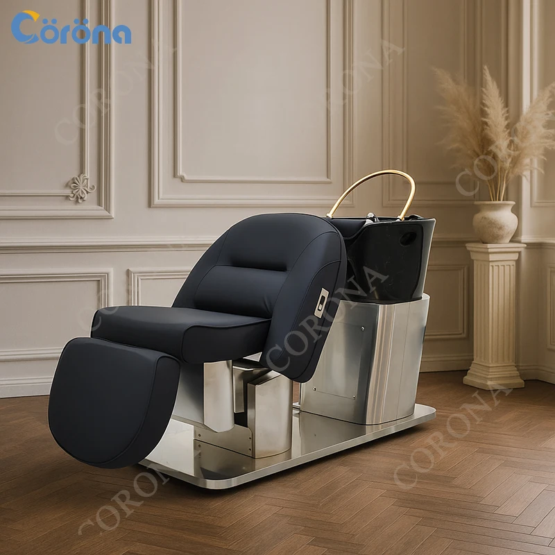 

Luxury Electric Reclining Lay Down Hair Head Spa Washing Chair Electric Shampoo Chair for Salon