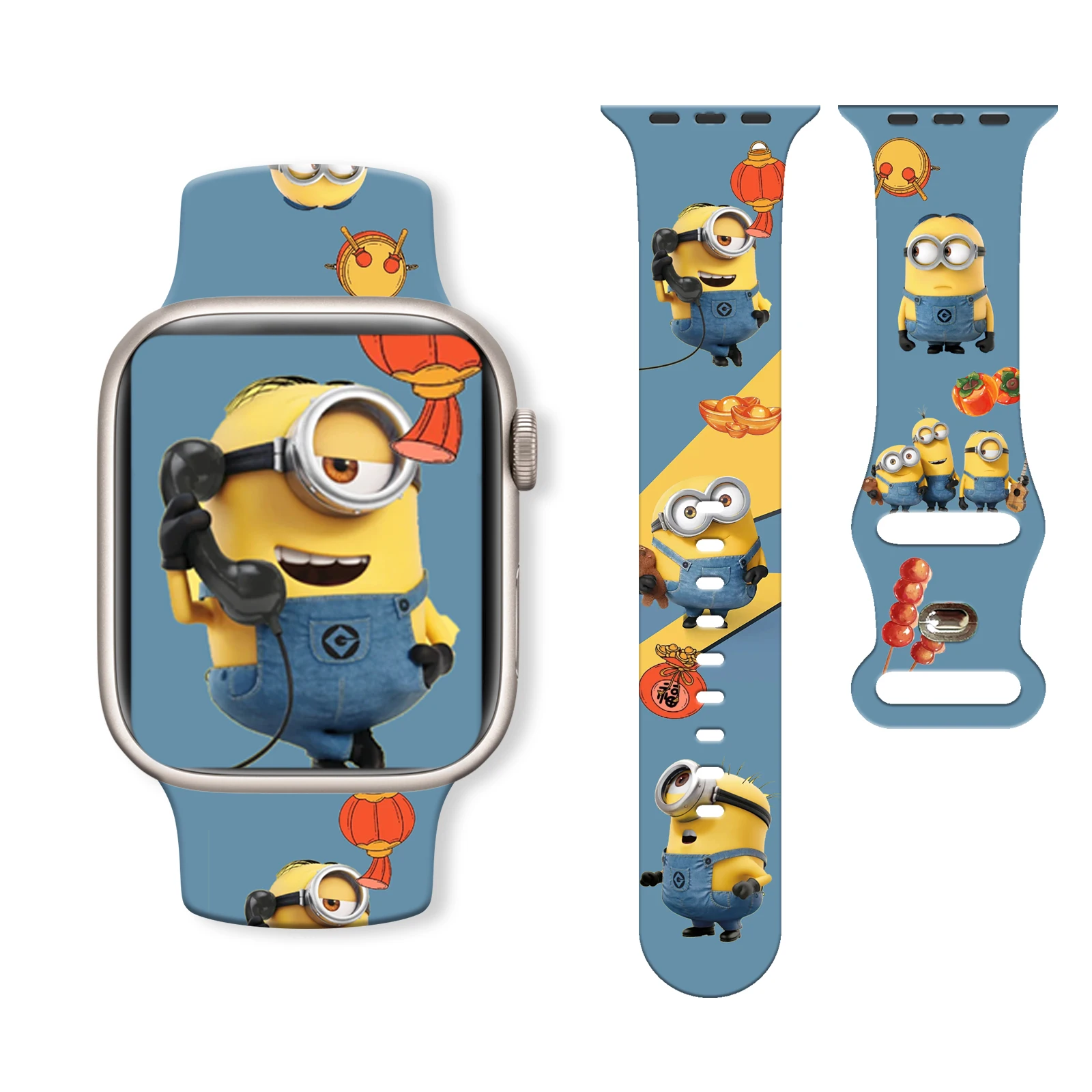 

MINISO Minions Series Printed Strap for Apple Watch 46mm 45mm 42mm 40mm Watchband Replaceable Bracelet for iWatch 10 9 8 7 Band