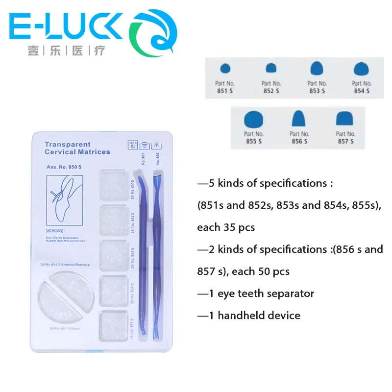 1set Dental Transparent Matrix Cervical Matrices Composite Gingival Filling Materials 850S Dentist Tools