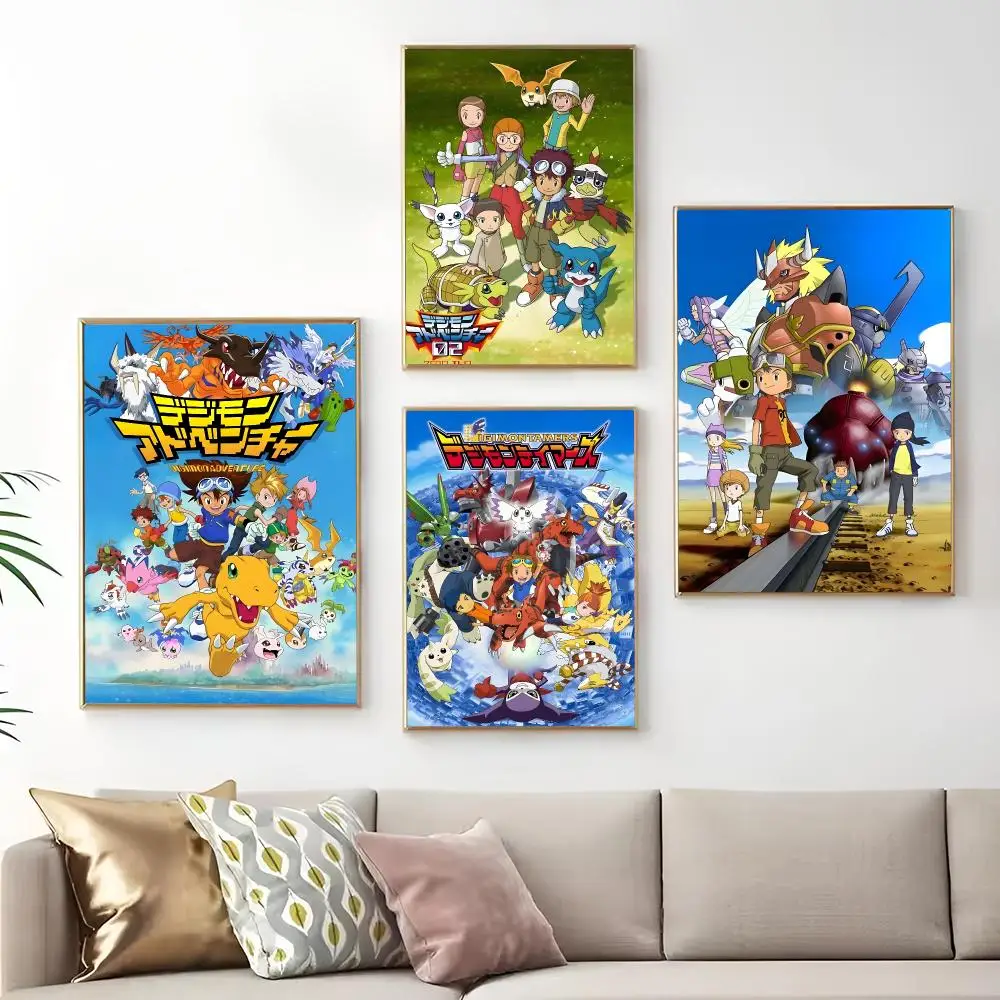 Anime Digital Monster Digimon Painting Calligraphy Print Canvas Art Pictures Home For Living Room Modern Decor Room Home Decor