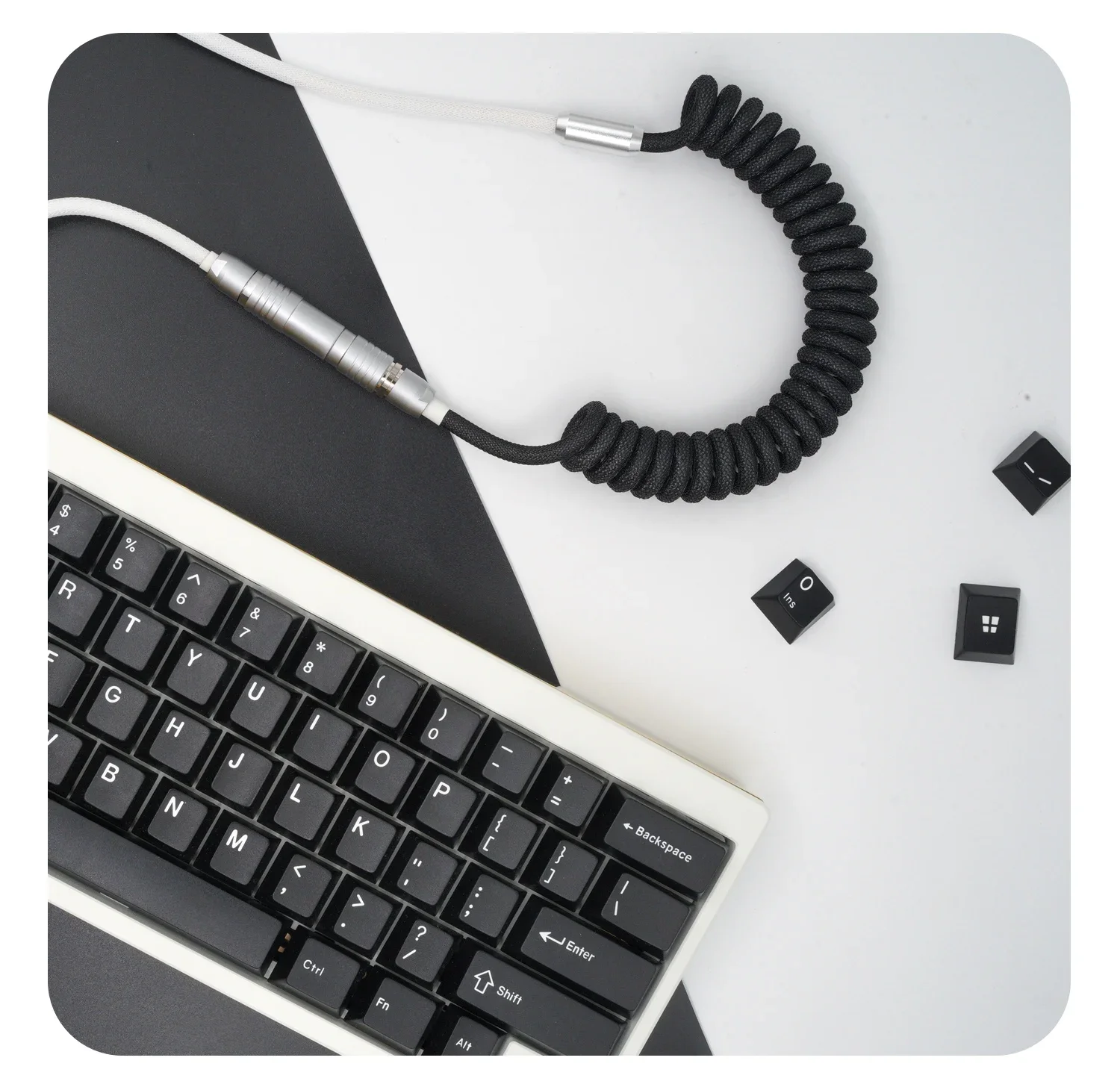 GeekCable Cstom Teclado Mecánico Línea de Datos GMK Tema SP Key Cap línea Simple Blanco y Negro