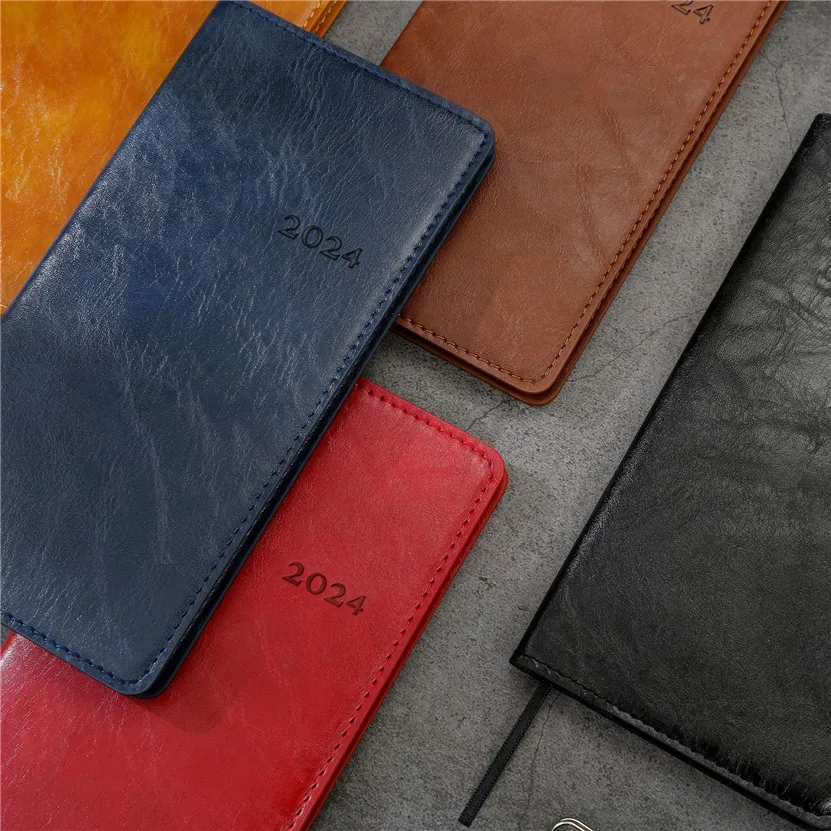 2023 Agenda Weekly Notebooks A6 Notebook Papelaria Planner Leather Diary Caderno Office Notepad Pocket Note Book Diario Calendar